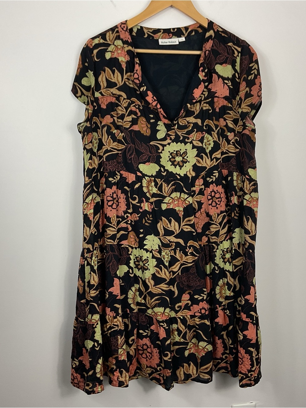 Roller Rabbit Floral Babydoll Dress Womens Size Medium